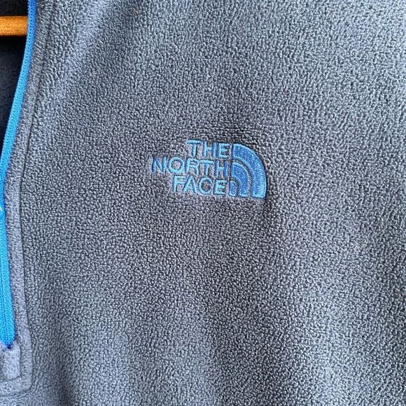 THE NORTH FACE Navy Blue Quarter-Zip Long Sleeve Pullover Fleece Men’s Medium - Picture 7 of 8